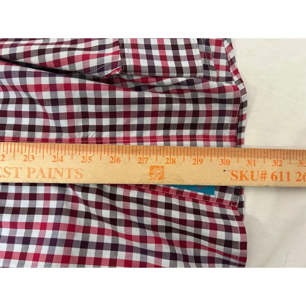 Robert Graham Modern Contras  Cuff‎ Mult-Color Gingham Plaid Mens Sz L Shirt